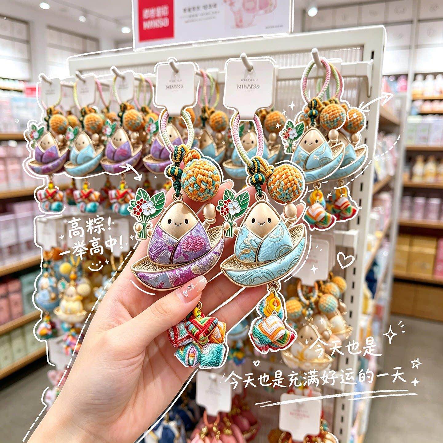 端午节挂件汽车挂饰高粽粽子门挂装饰品手工编织流苏钥匙扣新中式