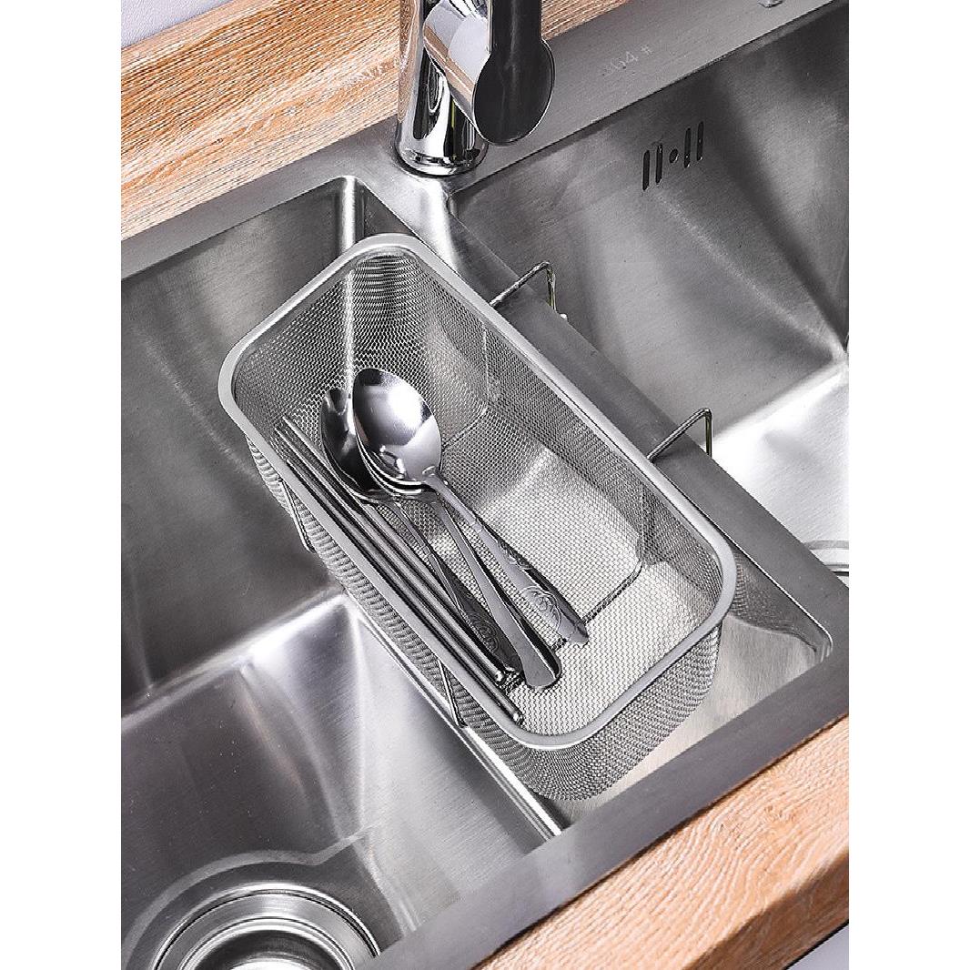 不锈钢水槽沥水篮厨房剩饭剩菜过滤神器洗碗池悬挂网沥水架置物架