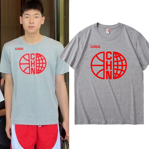 中国短袖篮球国家队男篮CHINA训练纯棉运动T恤投篮训练服服