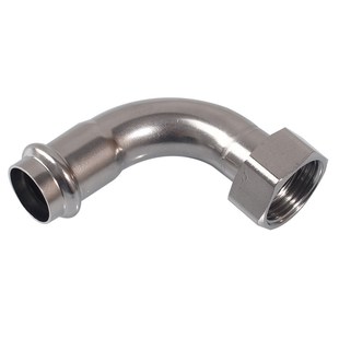 304薄壁不锈钢卡压式管件双卡压内丝活接弯头单边移动螺母弯管