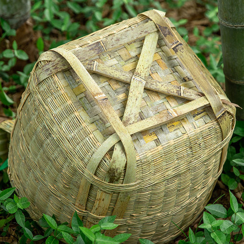 全竹青大号箩筐竹编制品淘米箩粮食竹筐收纳篓喜事筐簸箕农家竹篓