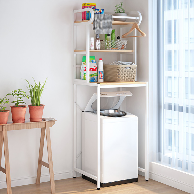 洗衣机置物架落地滚筒翻盖创意空间卫生间阳台洗衣柜上开收纳架子