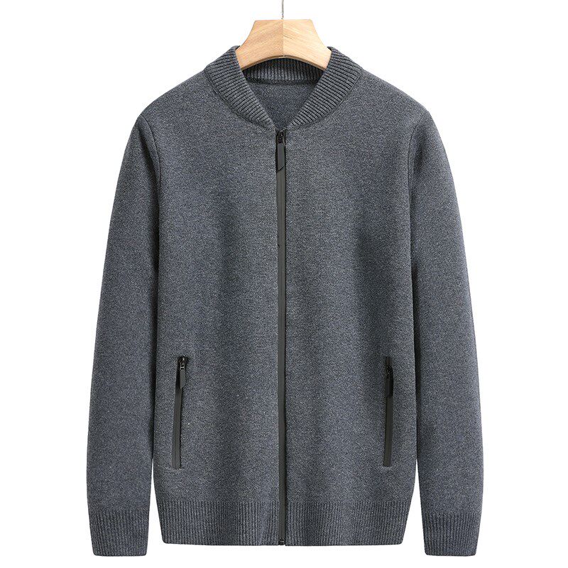 春秋款中年男士春装爸爸装毛衣中老年人薄款休闲拉链开衫外套夹克