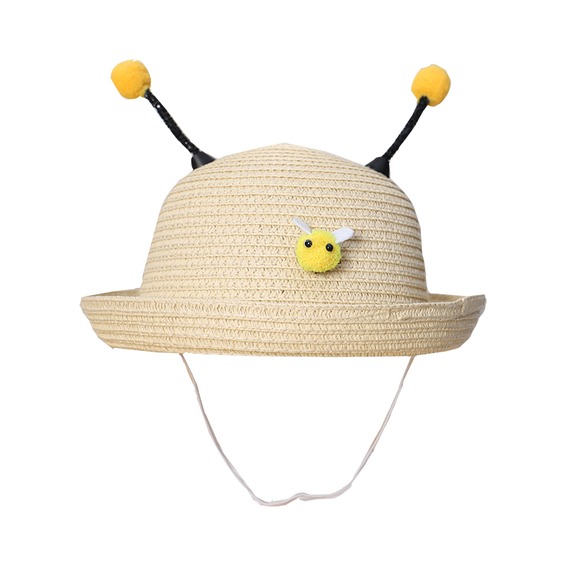 儿童草帽男童遮阳帽宝宝夏天太阳帽可爱超萌款防晒女童沙滩帽子潮