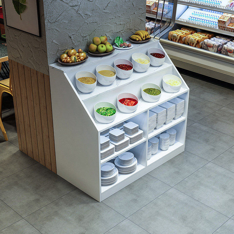 火锅调料台商用餐厅工业风佐料台备餐柜饭店自助碗筷收纳柜酱料桌