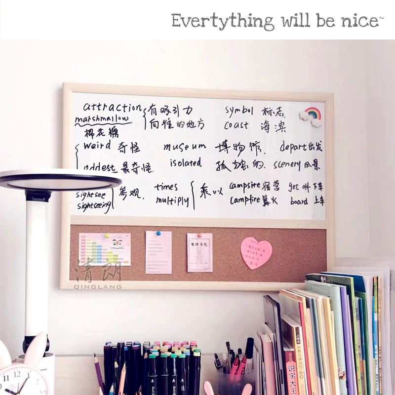 白板加软木板组合磁性白板看板展示板信息计划板办公照片墙挂式软