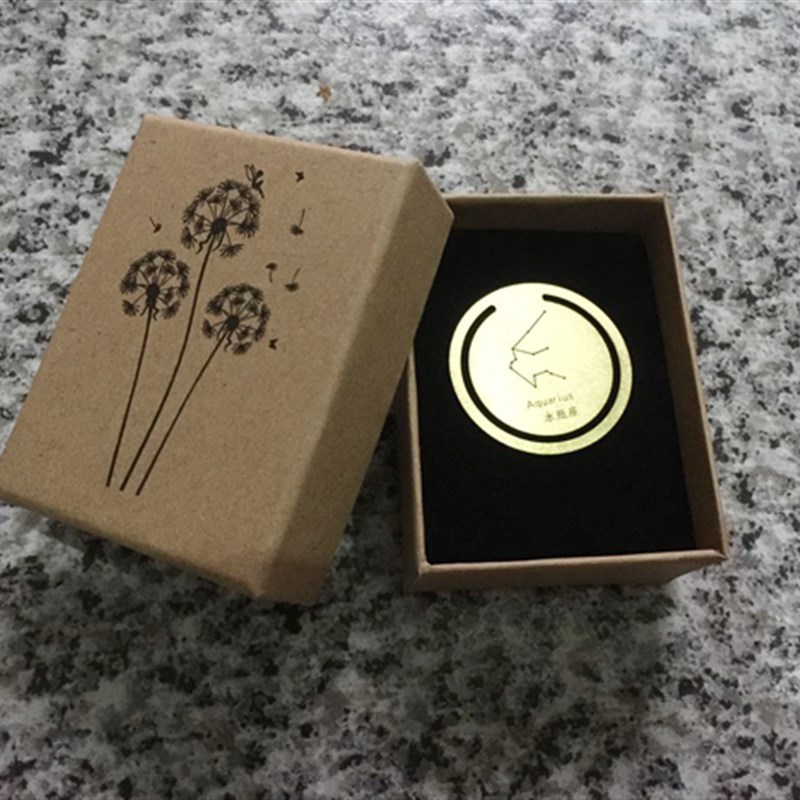 12星座黄铜书签金属创意礼品文具盒装