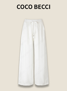COCO BECCI【白蕾亚麻裤】100亚麻蕾丝花边休闲裤CFXYB261005