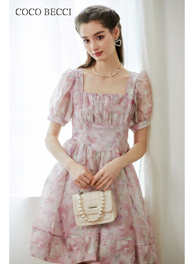 COCO BECCI新【金粉梦蝶】油画连衣裙YT24YSU720005