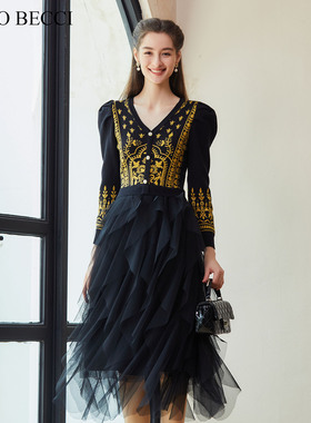 COCO BECCI【金枝玉叶】假两件拼接连衣裙YT24YW720002