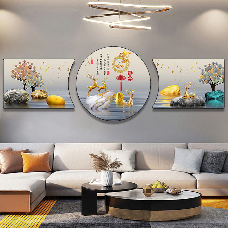2026新款新中式现代简约客厅装饰画沙发背景墙挂画轻奢大气墙壁画