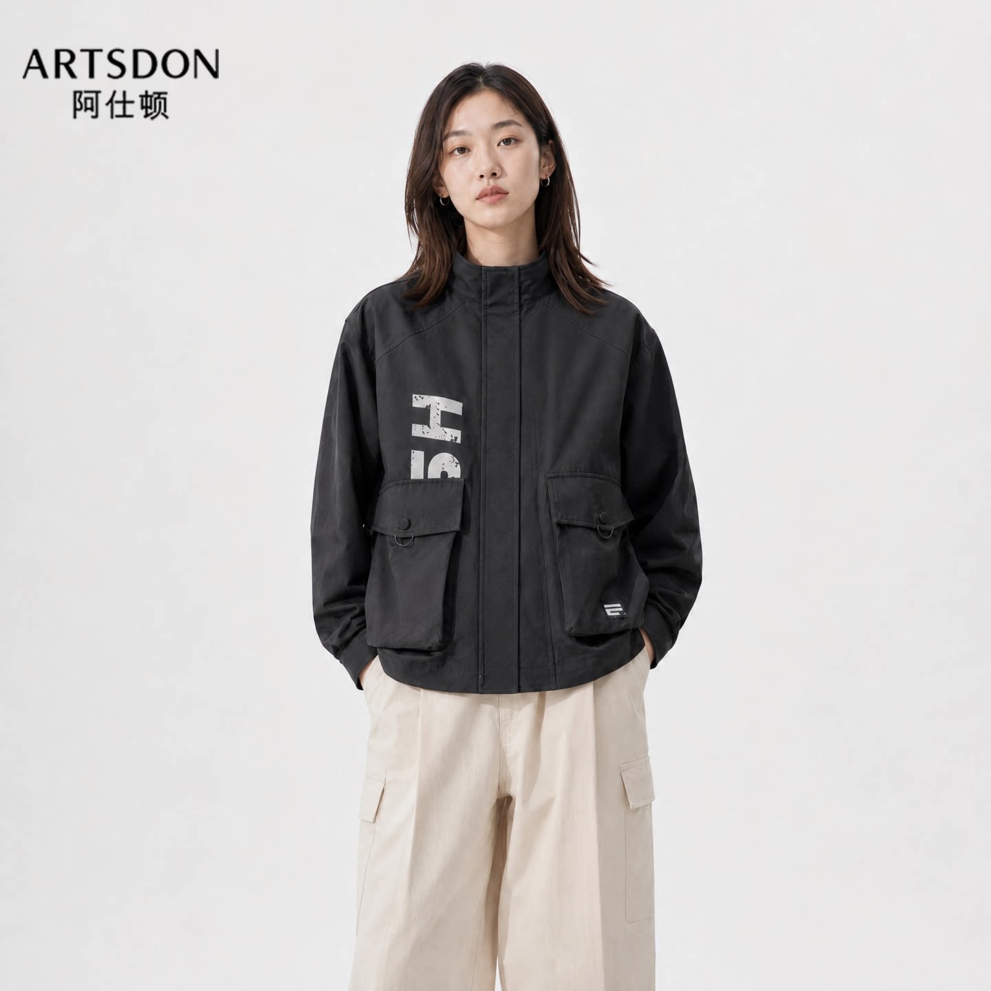 Artsdon/阿仕顿2026秋季新款帅气潮流时尚翻领休闲牛仔外套上衣女