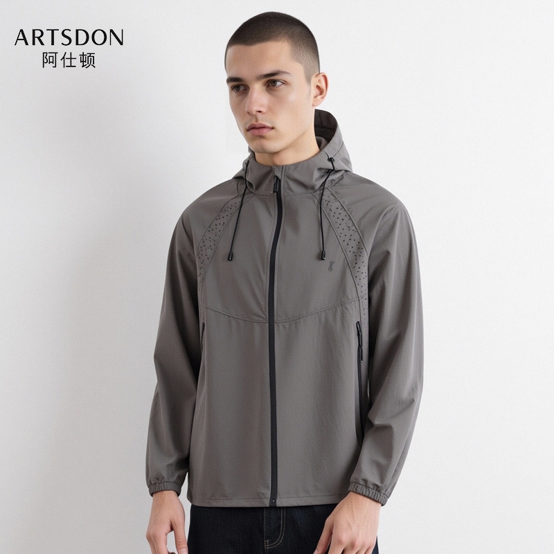 Artsdon/阿仕顿2025年新款户外五防黑科技抑菌连帽风壳衣(男女款)
