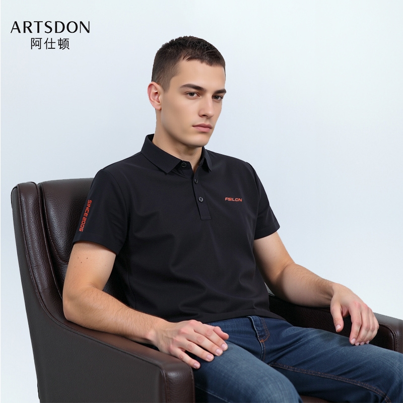 Artsdon/阿仕顿2025年夏季男士新款舒适透气运动翻领短袖POLO衫