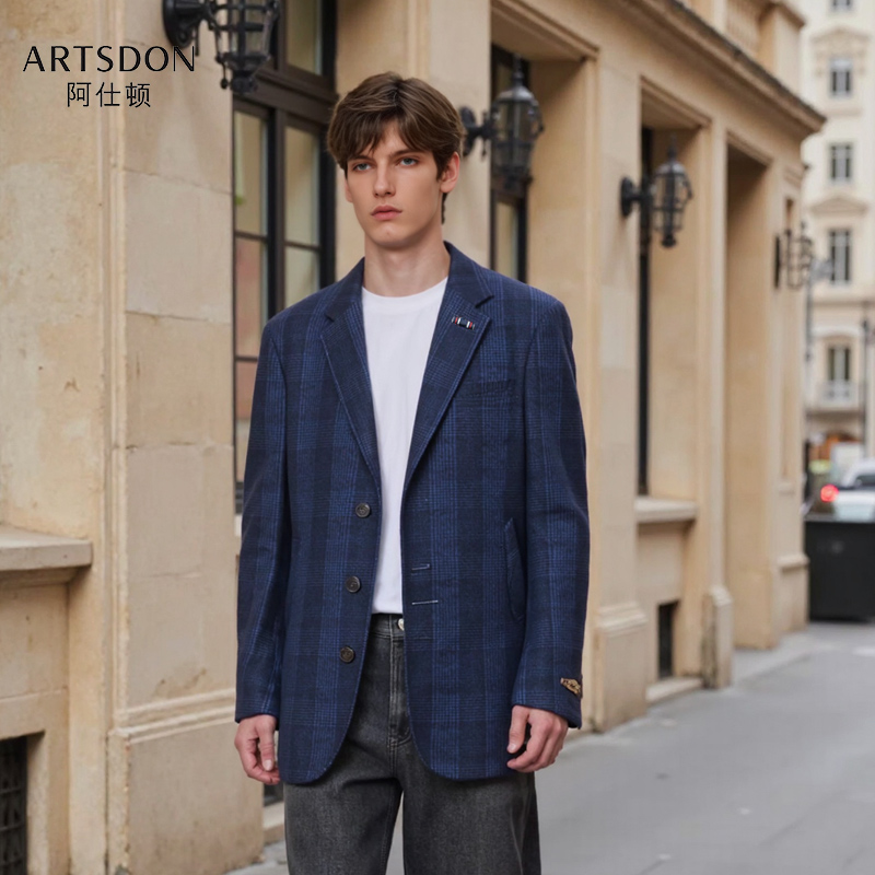 Artsdon/阿仕顿2025秋冬季新款男士简约时尚百搭舒适羊毛大衣外套