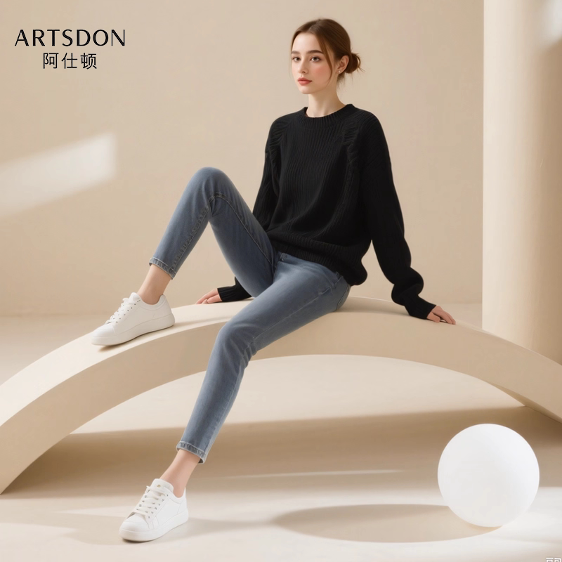 Artsdon/阿仕顿2026秋冬女士新款柔软舒适品质套头长袖针织衫毛衣