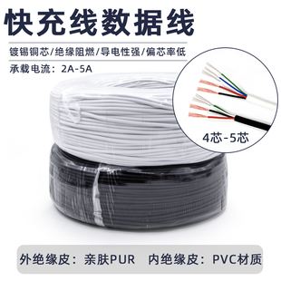 快充线安卓苹果4芯5芯数据线手机充电线type DIY 磨砂3A PUR