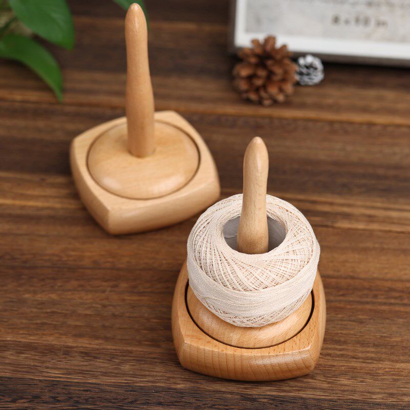 毛线轴转动的毛线轴绕线轴u放线架纱球管家提花钩编实木质编制工