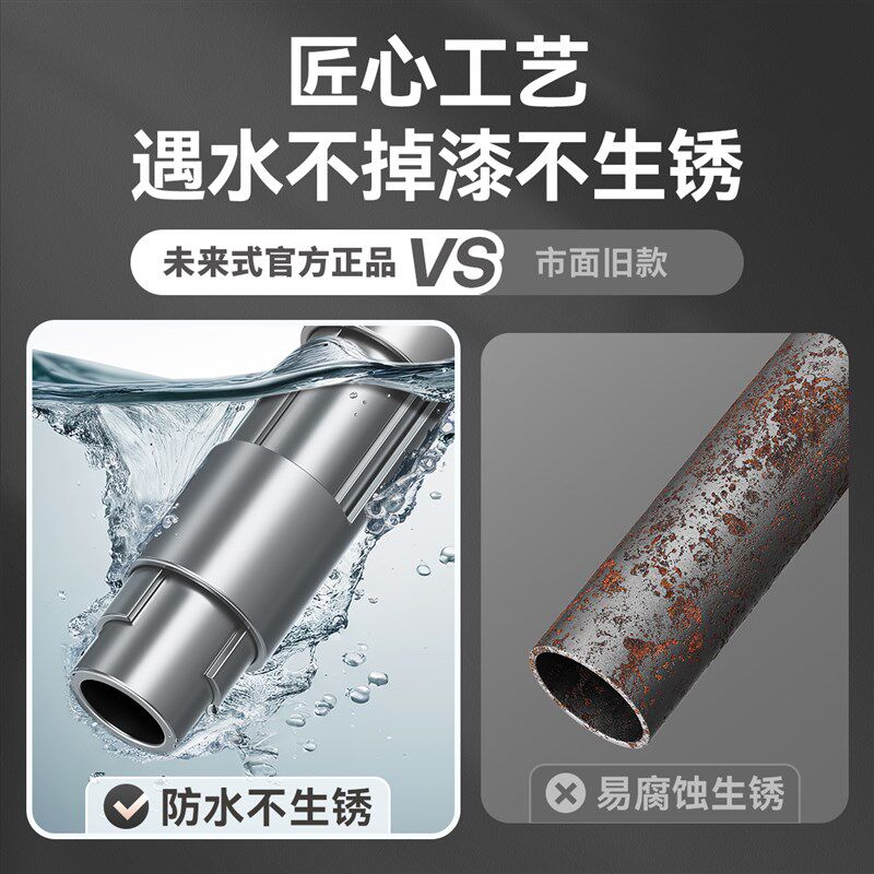 阳台侧装b免打孔墙上固定挂衣架不锈钢伸缩晾衣杆壁挂式防风晾衣