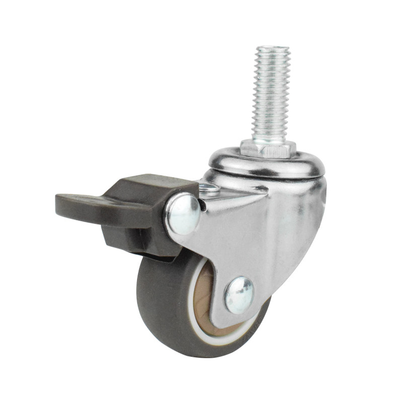 脚轮万向轮丝杆万向轮1寸1.25寸1.5寸2寸H丝杆M6M8M10软橡胶静音