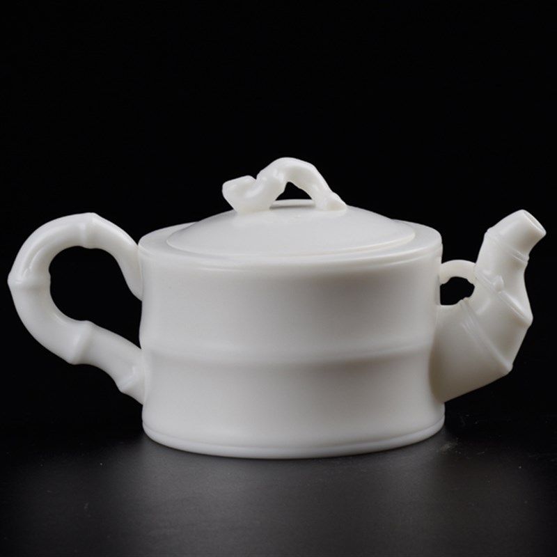 聚德纯手工家用德化高端白玉瓷茶壶竹节壶泡茶单壶竹X段壶功夫茶,餐饮具,茶壶,淘宝优惠券,粉丝福利购,淘宝优惠卷