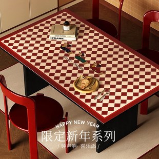 圣诞新年桌布f家用餐桌垫防水防油免洗节日氛围桌垫茶几垫保护垫