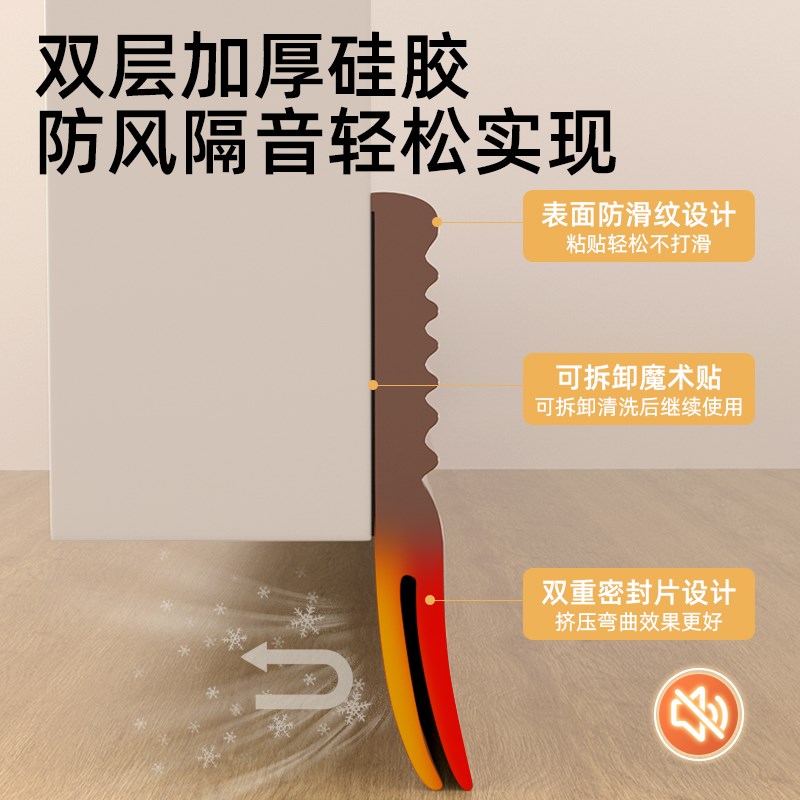 门缝门底密封条挡板缝隙隔音超静音胶条卧室房门门下边.挡风条神