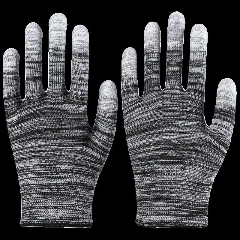 pu涂指手套劳保工作耐磨防滑透B气涂胶挂胶手套涂掌无尘电子厂工