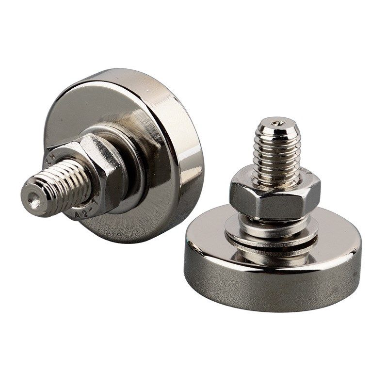 32车削M8外h螺纹磁铁 钕铁硼稀土强磁吸盘 工装夹具吸持固定磁座