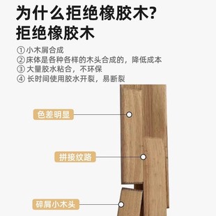 全实木无头床f家用1.2米榻榻米双人床可定制排骨床架无靠背单人床