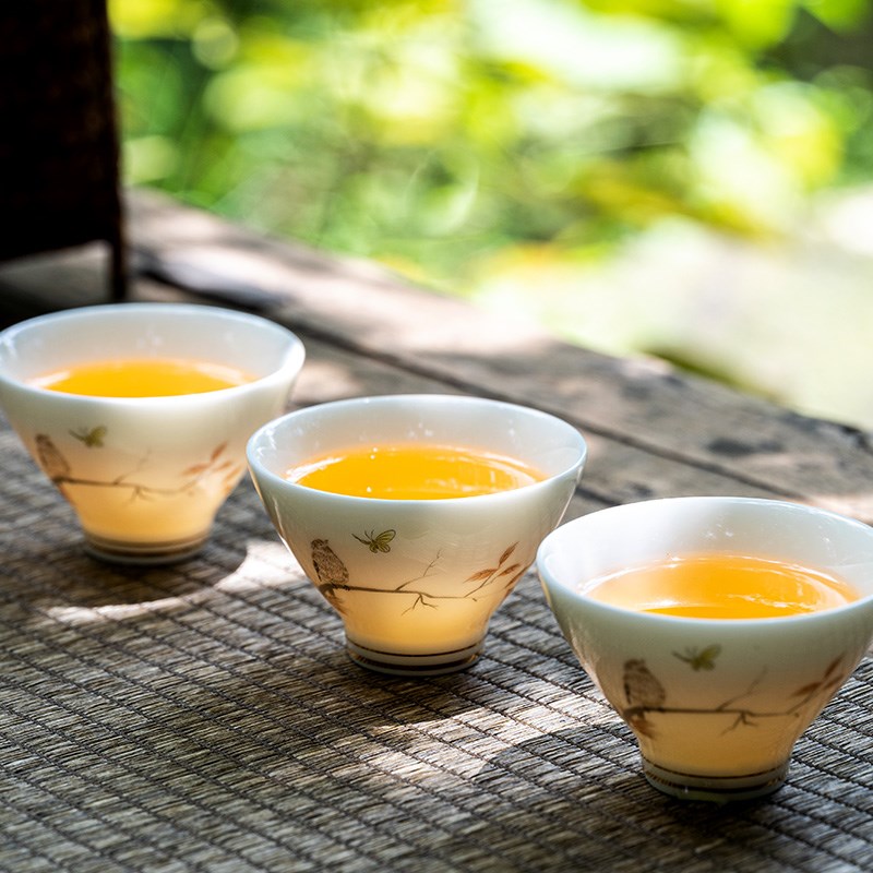 白瓷功夫茶杯6只装套装 家用茶盏C主人单杯羊脂玉品茗杯陶瓷斗笠