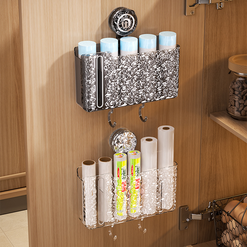 垃圾袋收纳盒免打孔大容量塑x料袋抽取盒厨房客厅壁挂垃圾袋收纳