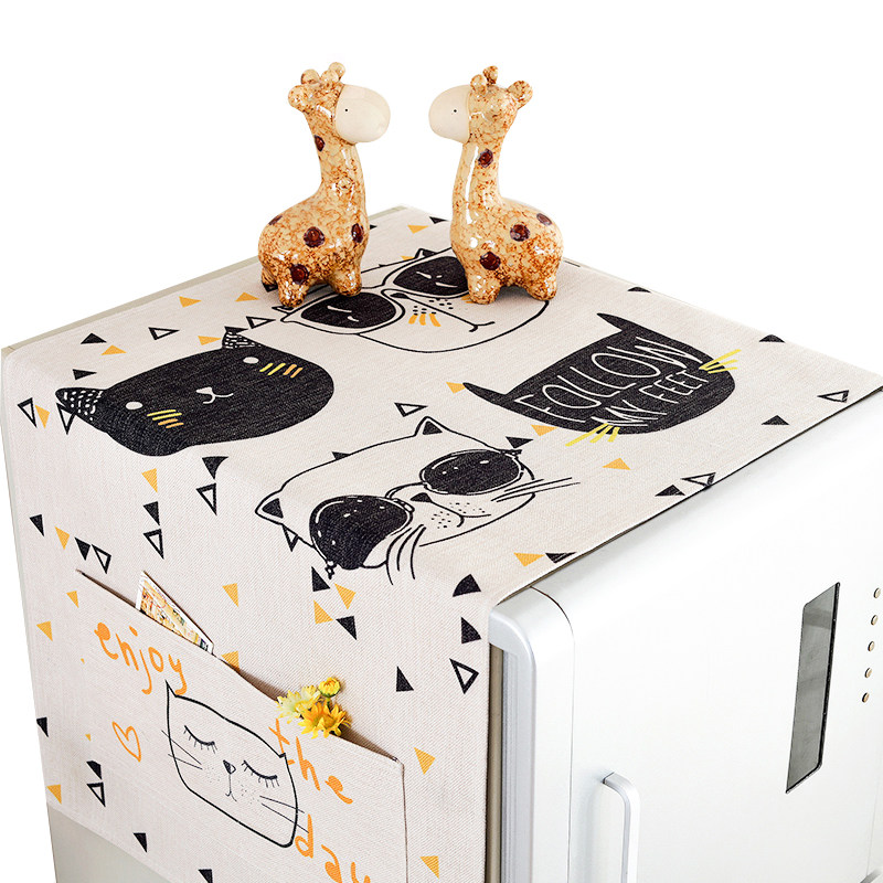 定制布艺卡通冰箱罩防尘罩滚x筒洗衣机盖巾冰箱巾冰箱盖布单开盖,居家布艺,万能盖巾,淘宝优惠券,粉丝福利购,淘宝优惠卷