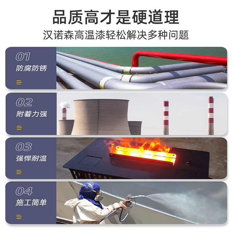 耐高温油漆1200度排气管火炉壁炉耐火200M度有机硅银粉金属防锈漆