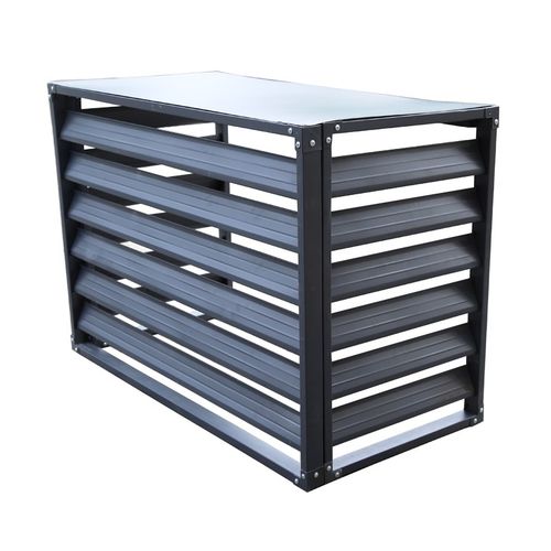 定制铝合金百叶窗防雨空调外机保护罩通风口格栅网室X外墙护栏厂