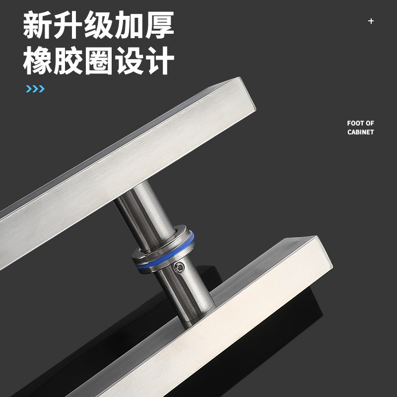 玻璃门拉手不锈钢加厚o方管玫瑰哑黑钛金色无框有框推拉大木门把