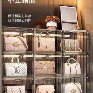 包包收纳展示柜i家用防尘分隔板透明亚克力存放置物架落地整理柜