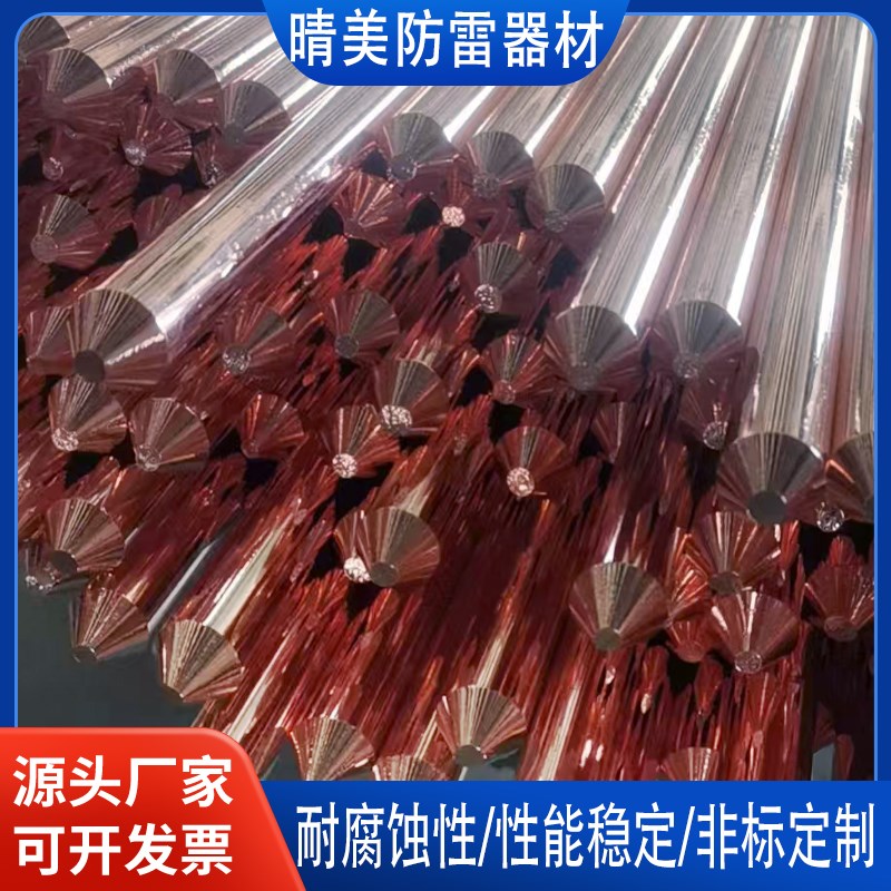 电力铜包钢接地棒地线接地针防雷器材接地L装置镀铜圆钢离子接地