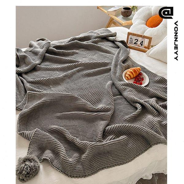 2023新款灰色毛球毯沙发巾毛线盖毯床尾床搭盖毯复古轻奢毯子,饰品/流行首饰/时尚饰品新,线,淘宝优惠券,粉丝福利购,淘宝优惠卷