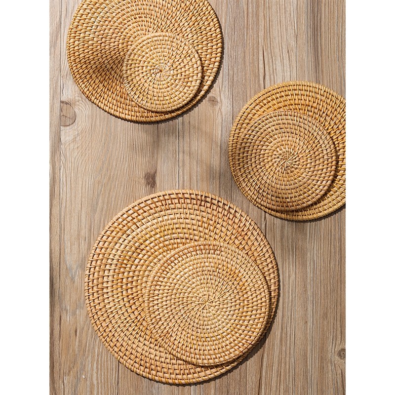 手工藤编织隔热i垫家用餐垫盘碗垫砂锅垫杯垫茶杯垫壶垫防烫餐桌