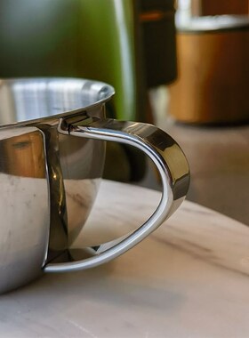 厚重控必入!德系31o6不锈钢大肚早餐杯牛奶打蛋碗量杯带手柄多用