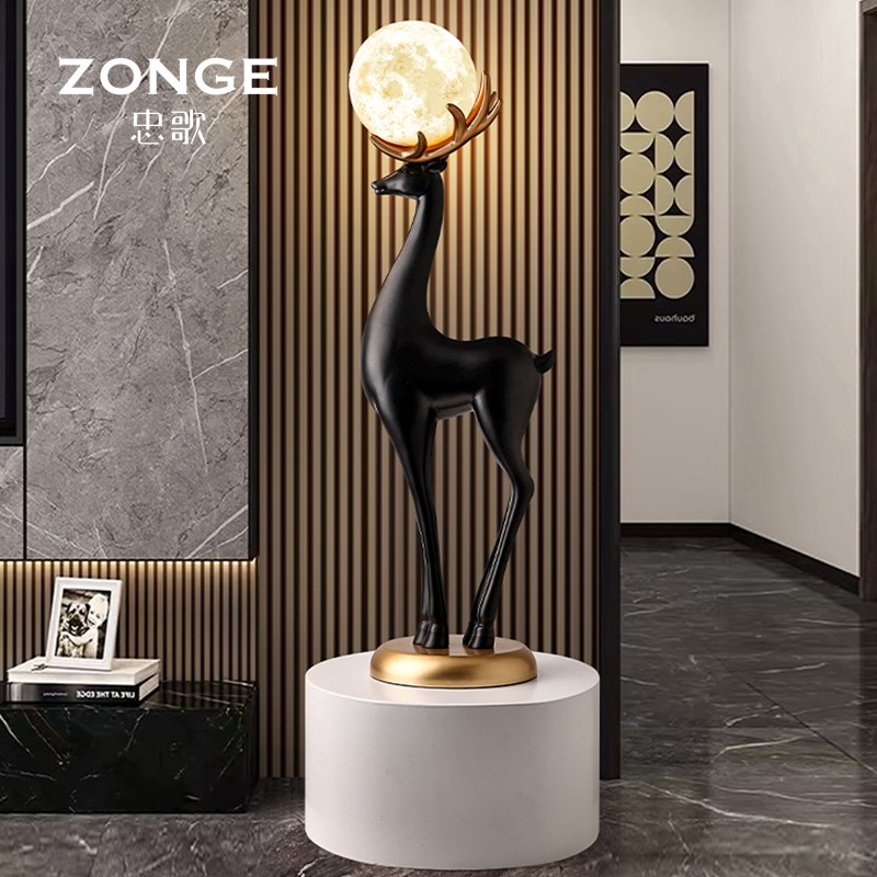 客厅电视柜旁边落地摆件旺宅沙发旁玄关J创意大型高档乔迁新居礼