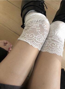 蕾丝过膝袜女洛丽塔拼接白色堆堆袜子配长靴袜长筒袜芭蕾风腿袜r