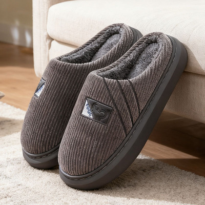 加厚棉拖鞋男士冬季2025新款大码4647室内家居防滑加绒EVA外穿女