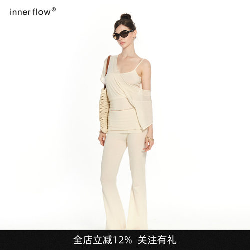 INNERFLOW莱赛尔天丝凉感舒适短袖+吊带+裤子普拉提针织套装夏季