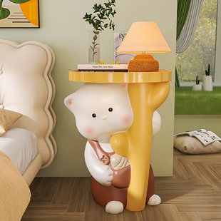 奶油风儿b童床头柜创意客厅茶几摆件卡通卧室床边柜替代网红小桌