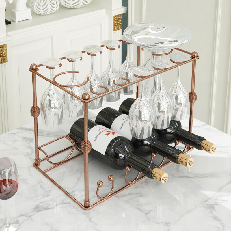 家用红酒杯架子倒挂悬挂高脚杯架红酒架杯子醒酒器挂架收纳架