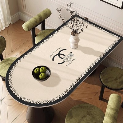 半圆岛台弧形餐桌布椭圆水油隔热C台布