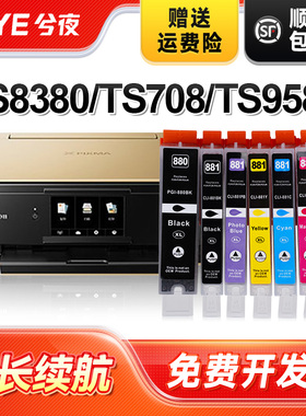 兮夜适用佳能PGI-880墨盒套装TS8380 TS708 708t 9580 9180 8380t打印机8180 6180 6280 8280 6380 TR8580