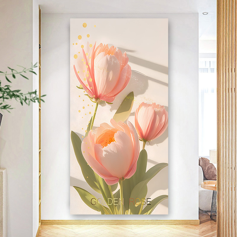 简约花朵入户玄关贴画走廊自粘壁画贴纸背景墙装饰挂画墙贴
